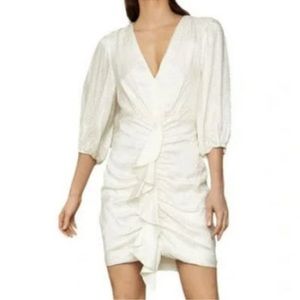 BCBGMaxazria Satin Ruched Mini Dress